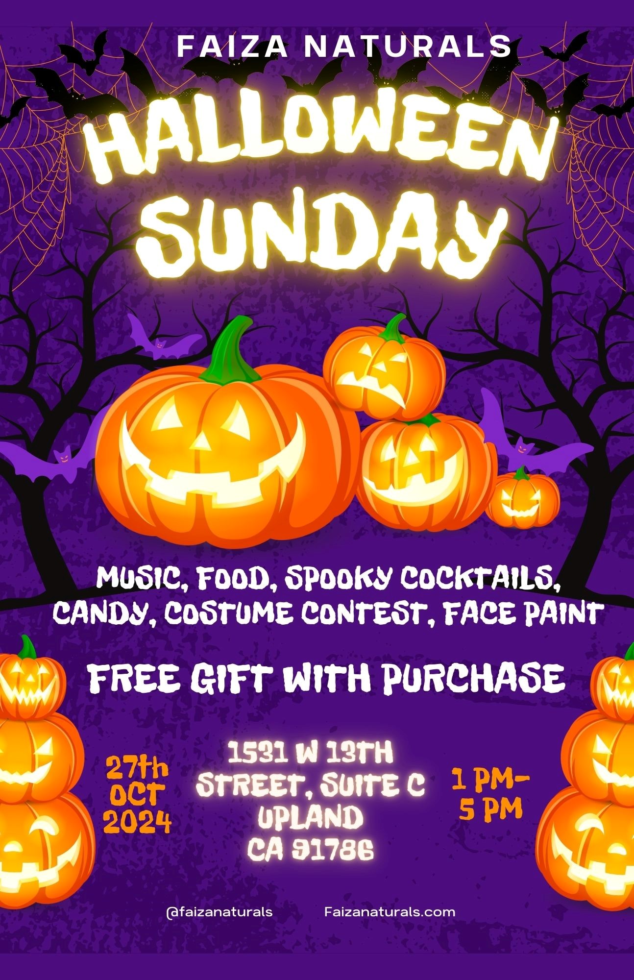 faiza-naturals-halloween-sunday Event Flyer