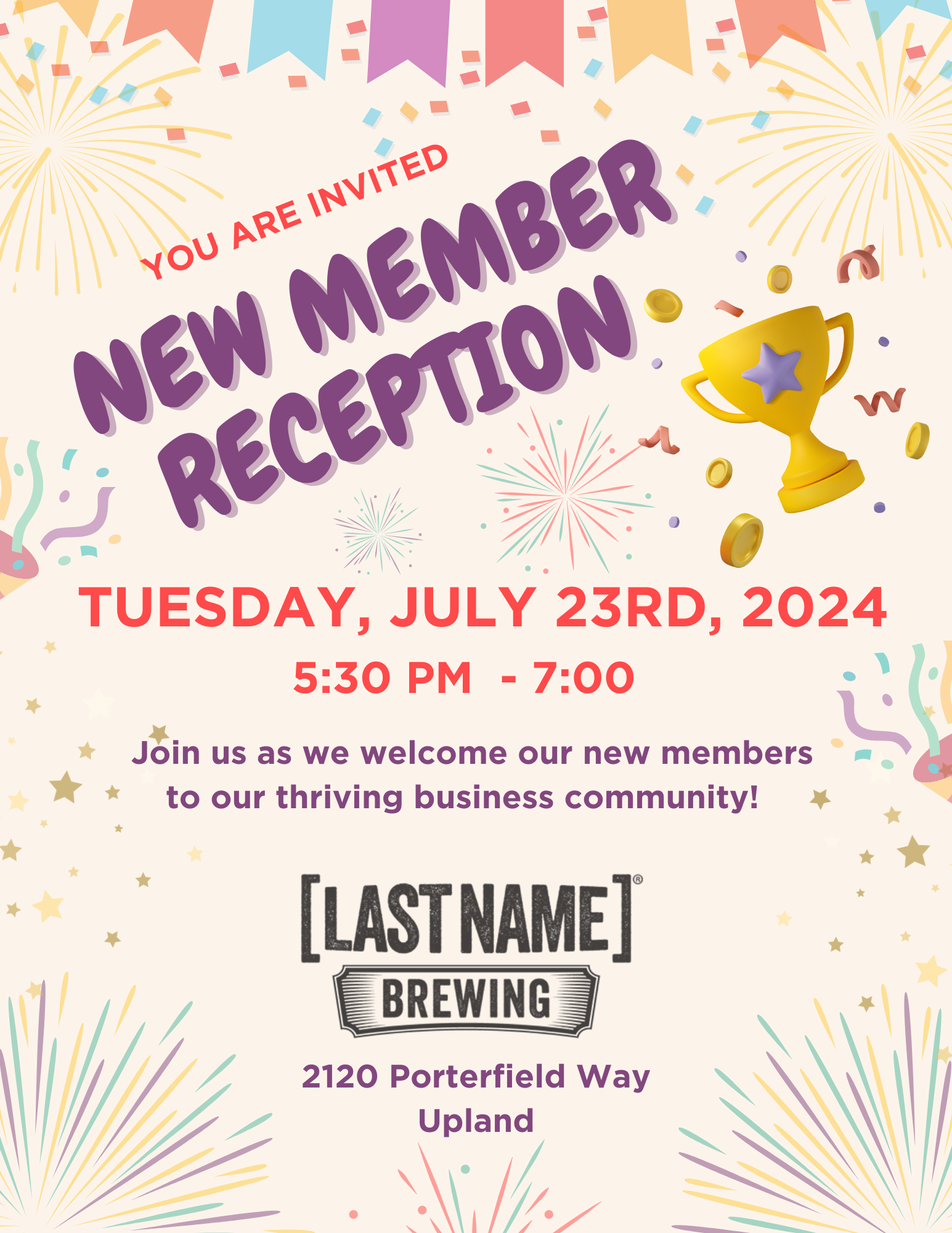 new-member-reception Event Flyer